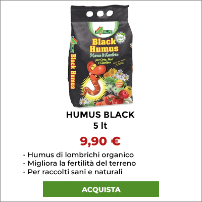 Humus Black di Lombrico biologico naturale. Migliora la fertilità del terreno.